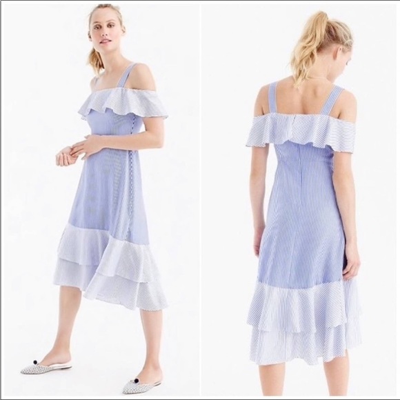 NWT J. Crew Cold Shoulder Silk Dress - Picture 3 of 16